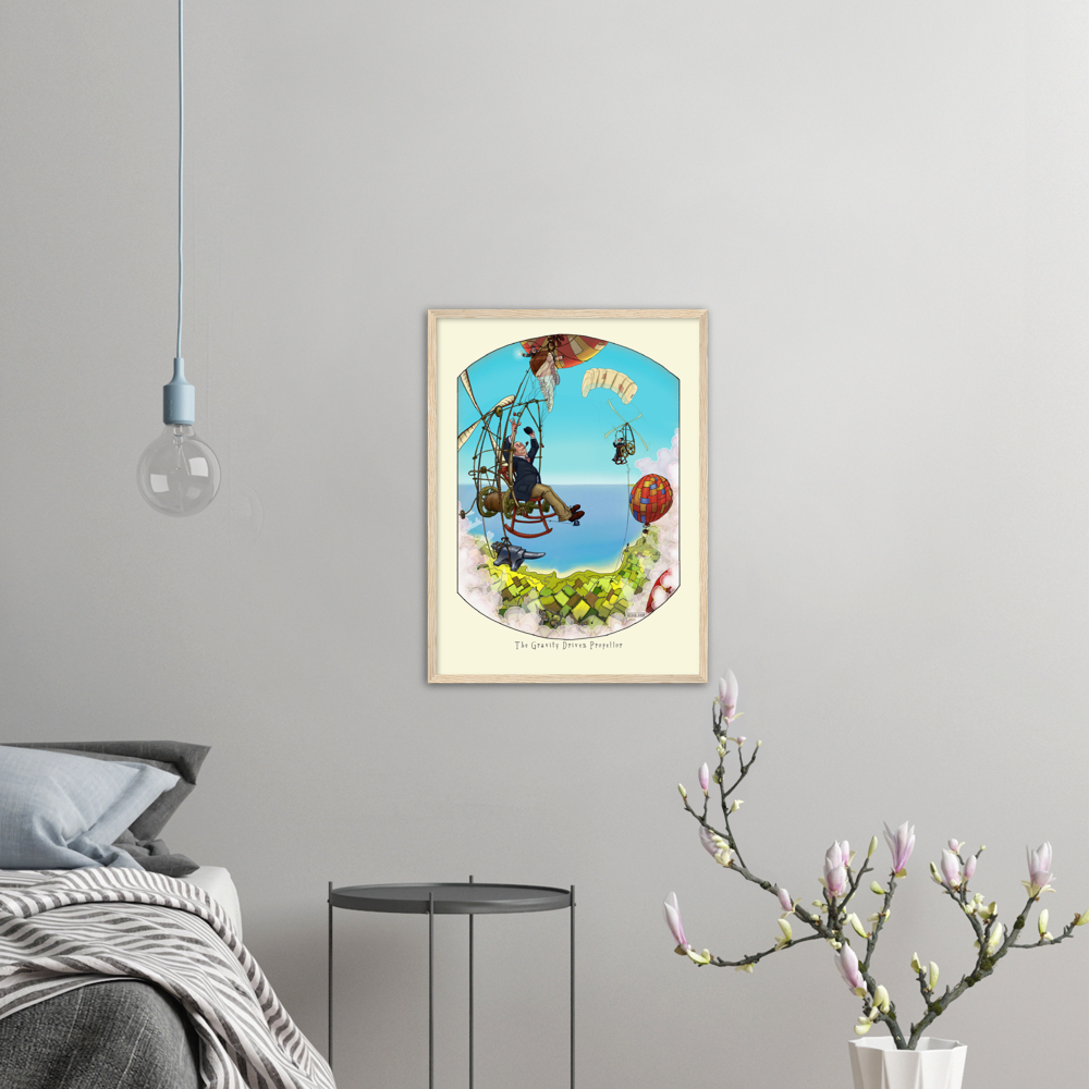 Gravity Propellor Premium Matte Paper Wooden Framed Poster