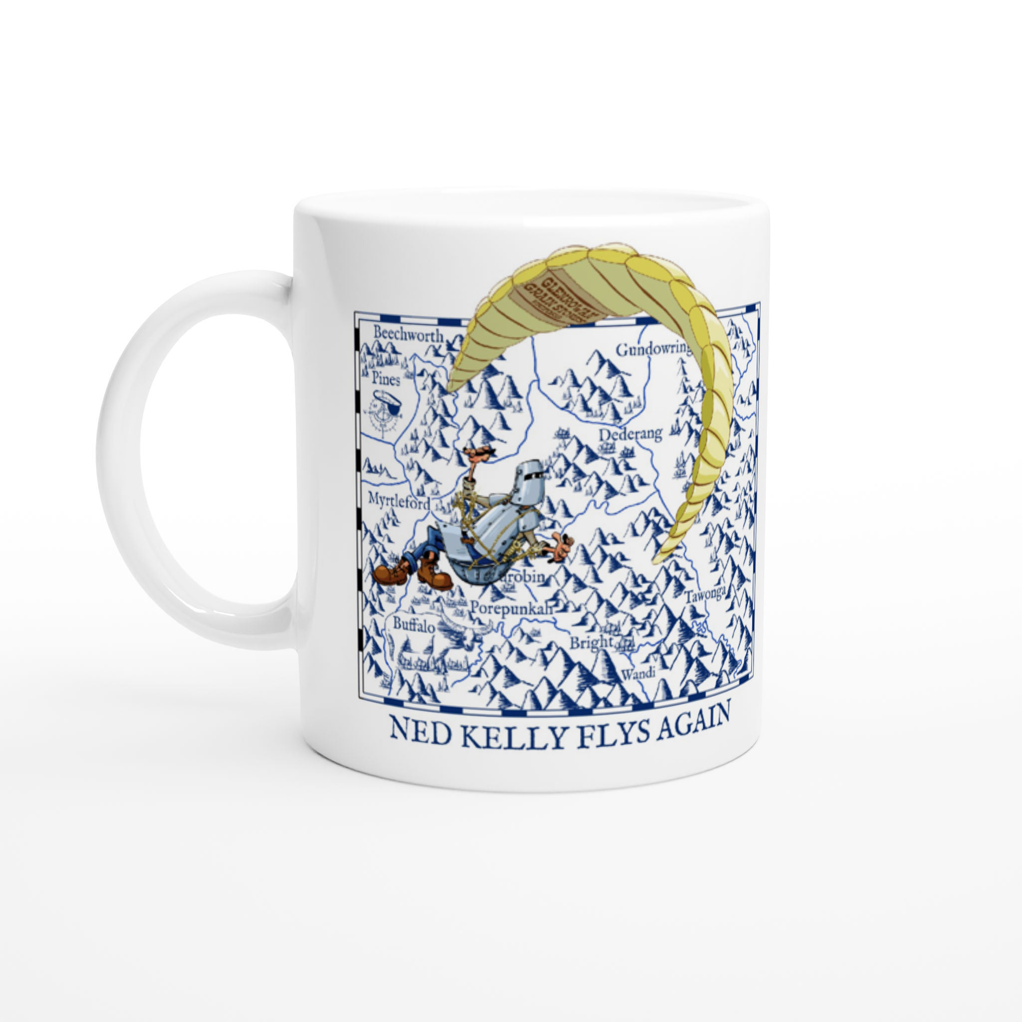 Ned Kelly Flys Again.White 11oz Ceramic Mug