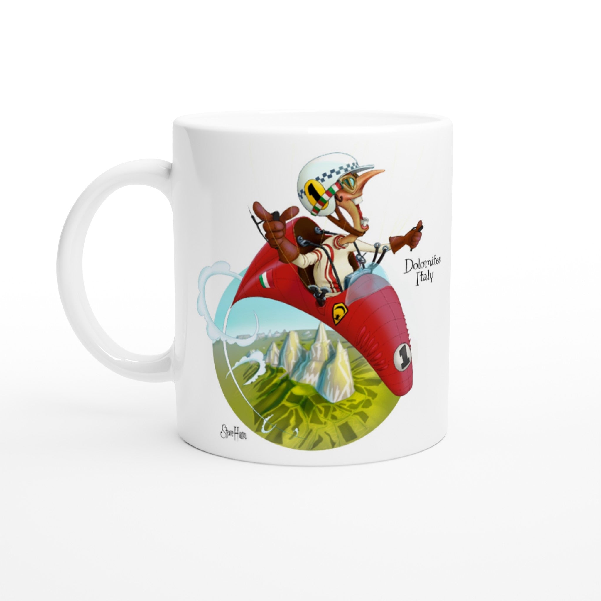 Paragliding in the Dolomites White 11oz Ceramic Mug