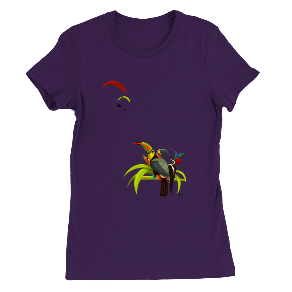 Tropical Birds Womens Crewneck T-shirt