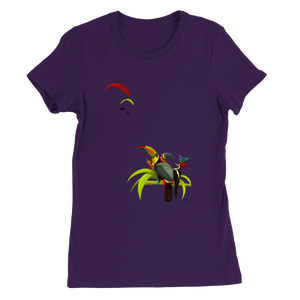 Tropical Birds Womens Crewneck T-shirt